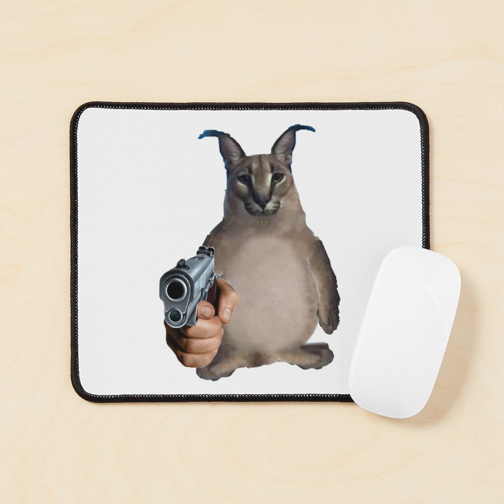 Funny Caracal Cat Floppa Meme Mouse Pad Square Non-Slip Rubber