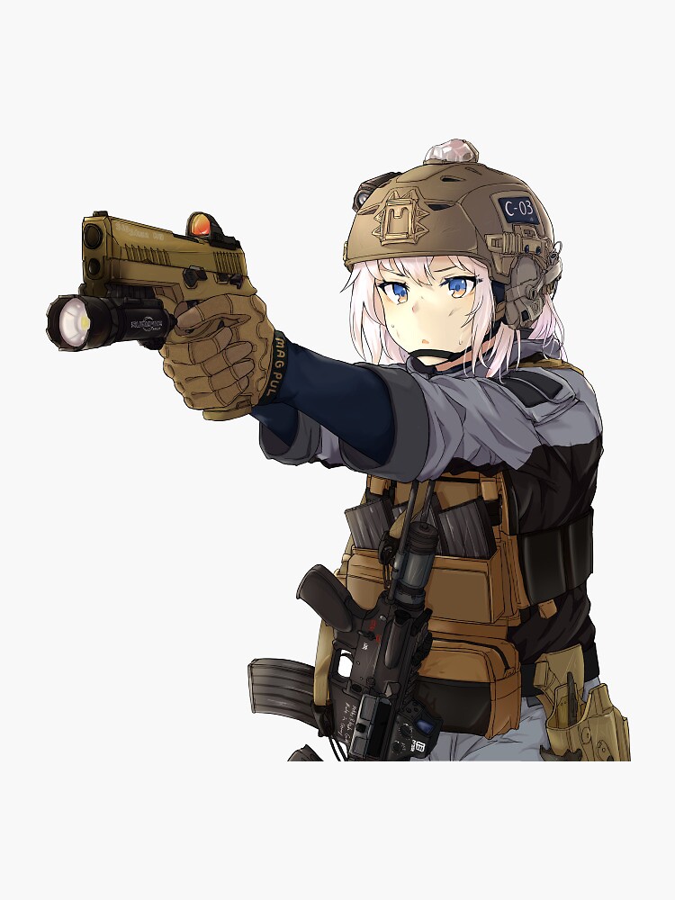 Anime Gun Stickers For Sale Redbubble