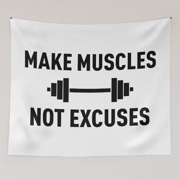 Item preview, Make Muscles, Not Excuses (Black) designed and sold by FilipeFerreira.