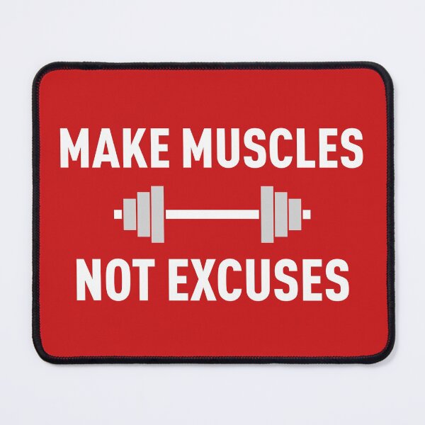 Item preview, Make Muscles, Not Excuses (Red BG) designed and sold by FilipeFerreira.