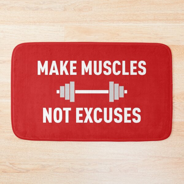 Item preview, Make Muscles, Not Excuses (Red BG) designed and sold by FilipeFerreira.