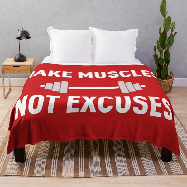 Item preview, Make Muscles, Not Excuses (Red BG) designed and sold by FilipeFerreira.