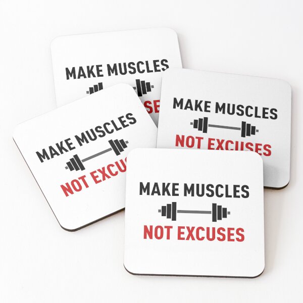 Item preview, Make Muscles, Not Excuses (Black and Red) designed and sold by FilipeFerreira.
