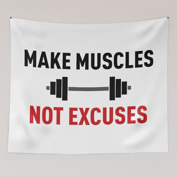 Item preview, Make Muscles, Not Excuses (Black and Red) designed and sold by FilipeFerreira.