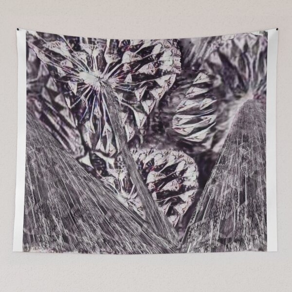 Item preview, giant dandelions, triangular dandelions, crazy, monochrome, minimalism, purple, white designed and sold by Maria Mihailova.
