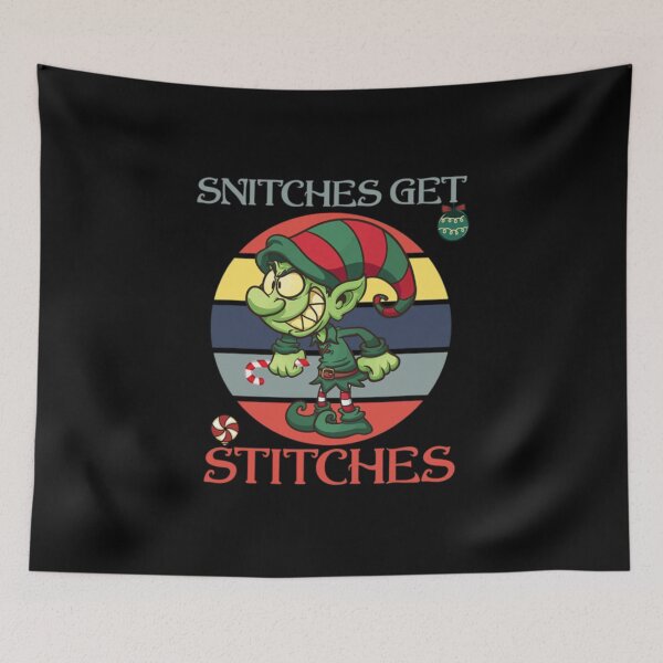 Item preview, Snitches Get Stitches Elf - Funny Christmas Premium designed and sold by Zyphrost ★★★★★ (✔).