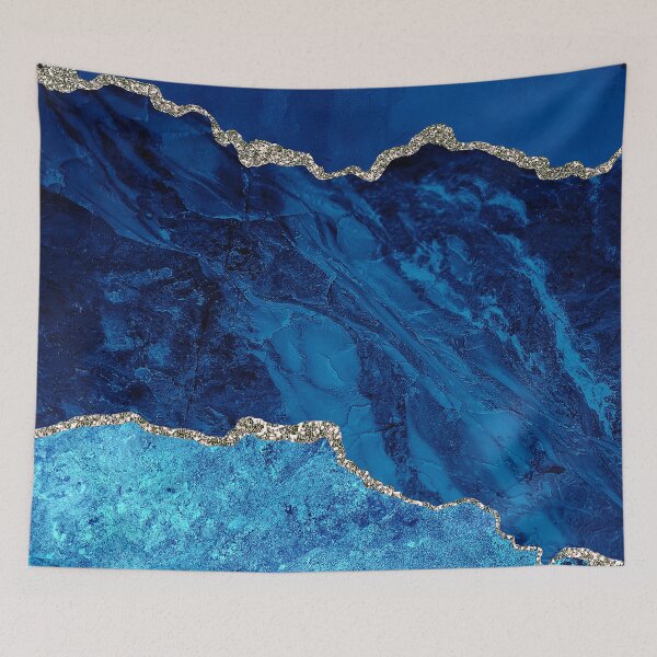 Item preview, Blue "(Faux) Crushed Velvet" And Aqua Faux Marble designed and sold by DEC02.