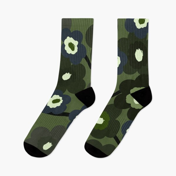 Item preview, Scandinavian Floral Pattern in Green & Navy Blue #2 designed and sold by Deutschic.