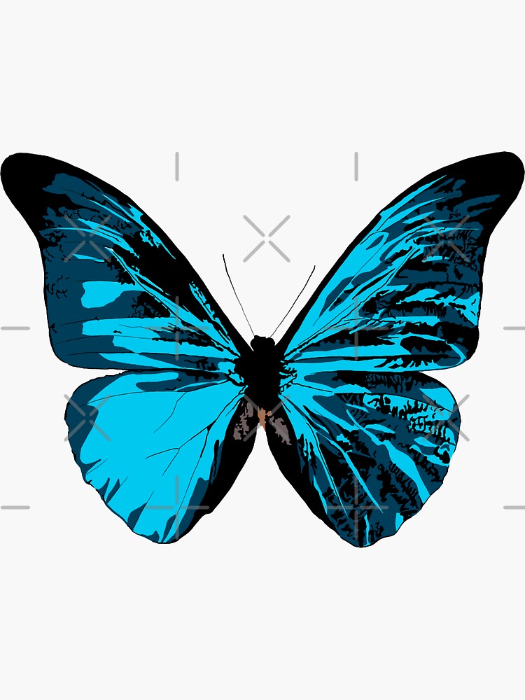 Autocollant papillon bleu clair 