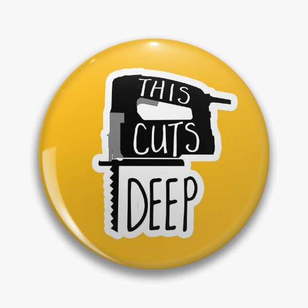 Item preview, This cuts deep - funny woodworking jigsaw pun designed and sold by hitechmom.
