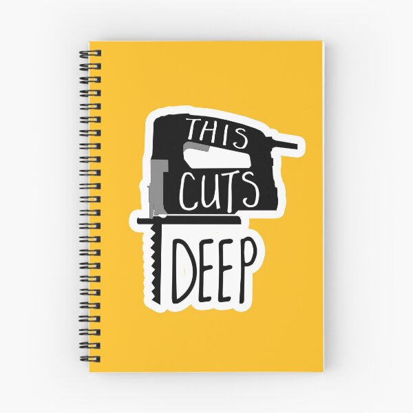 Item preview, This cuts deep - funny woodworking jigsaw pun designed and sold by hitechmom.