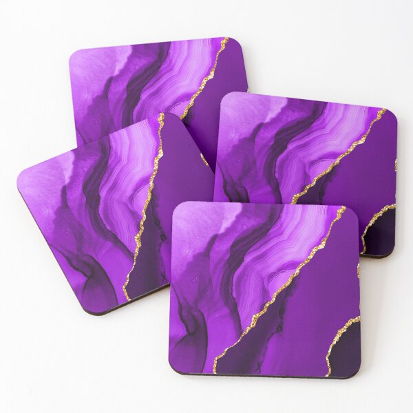 Item preview, Glamorous Purple-Hues Golden-Color Veins (Faux) Marble  designed and sold by DEC02.