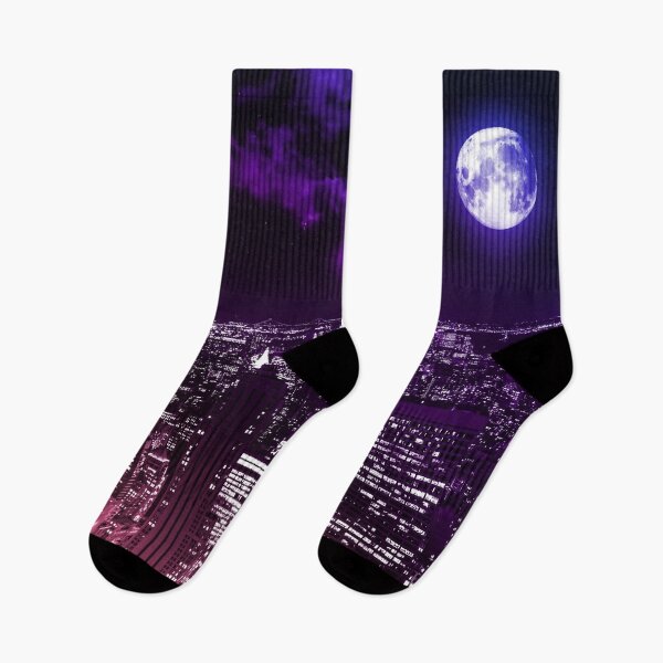 Item preview, Moon Over New York City Pink Purple Blue Ombre designed and sold by 2sweetsDesign.
