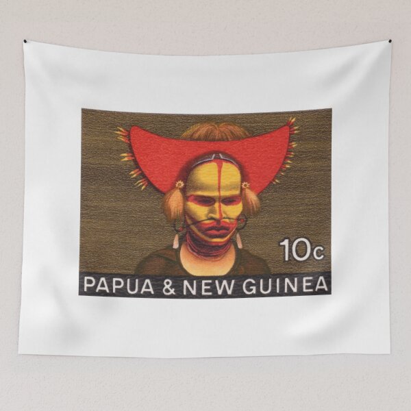Artikelvorschau, 1968 Papua-Neuguinea Headress 10c Briefmarke entworfen und verkauft von retrographics.