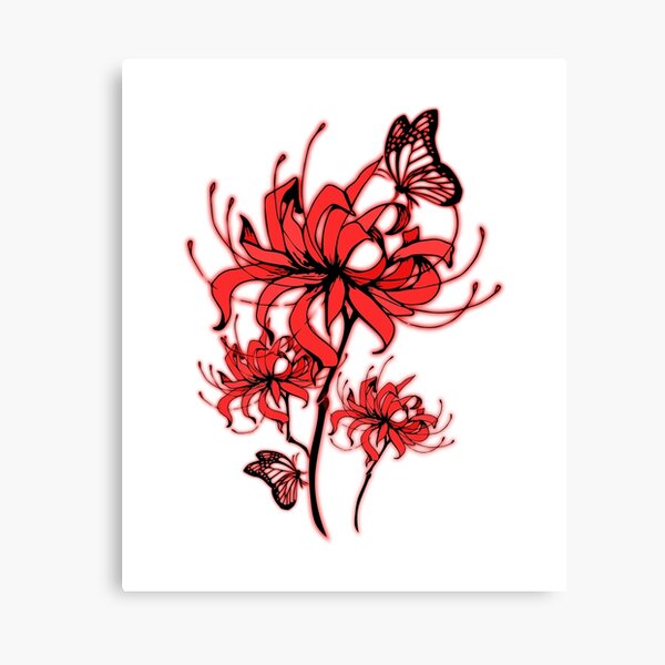 Red Spider Lily Snake And Butterfly Tokyo Ghoul Canvas Print By Themadbrush Redbubble
