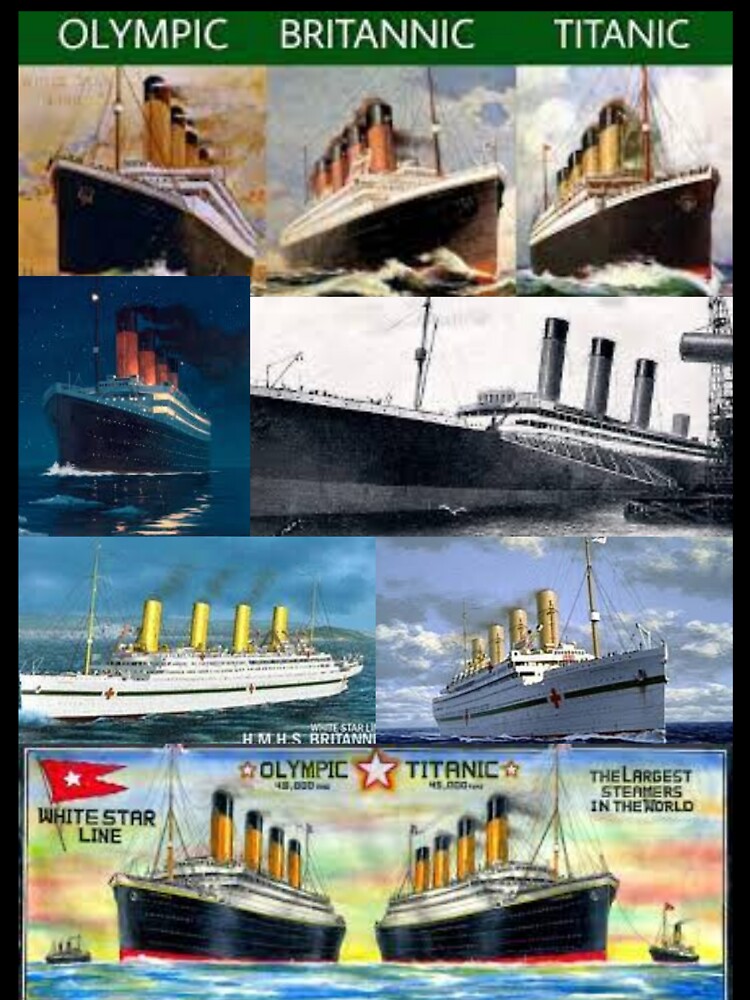 Titanic and her sisters olympic, britanic sister ship,iceburg,white star  star liners,