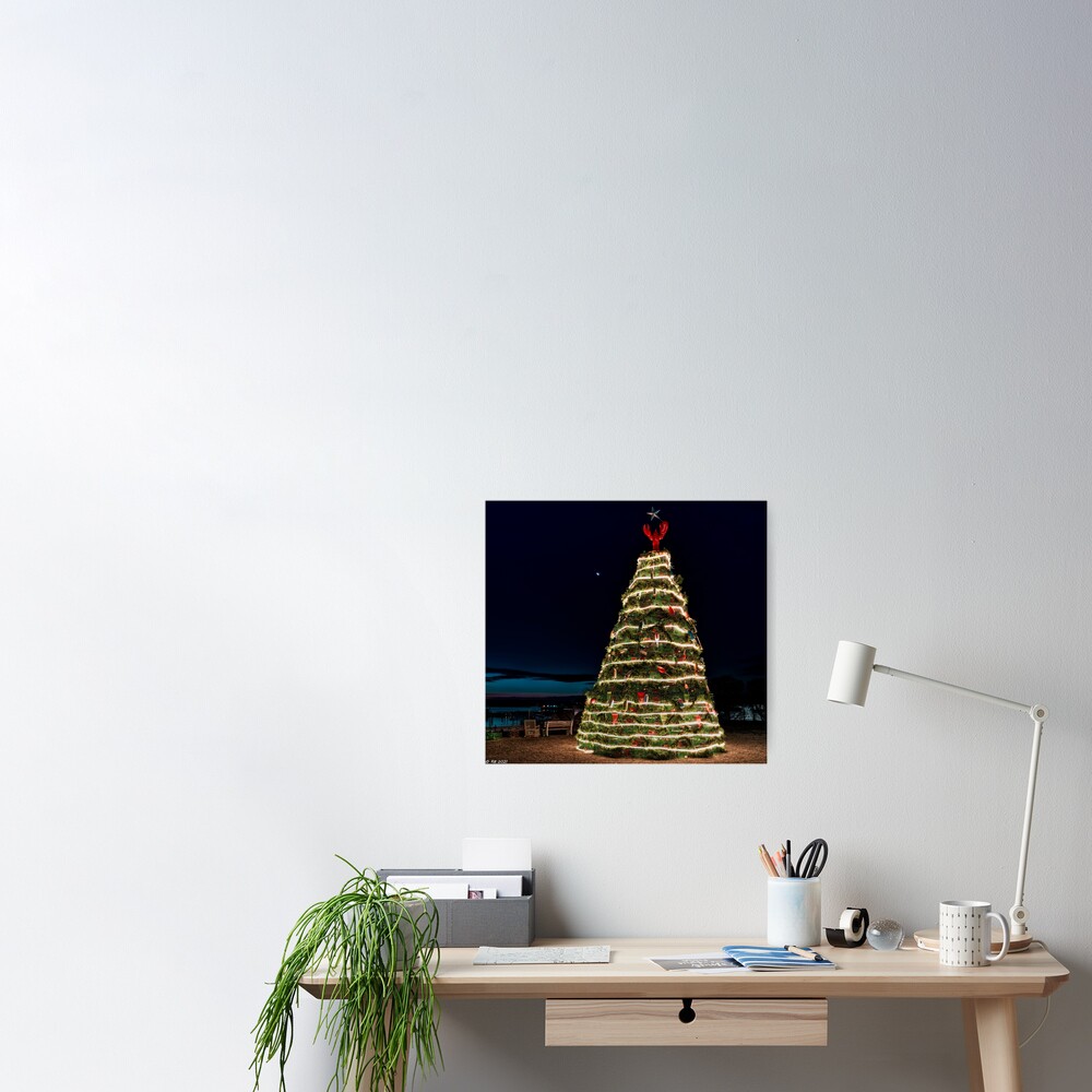 Lobster Trap Christmas Tree Rockland Maine 2021 Poster For Sale By Beanme Redbubble