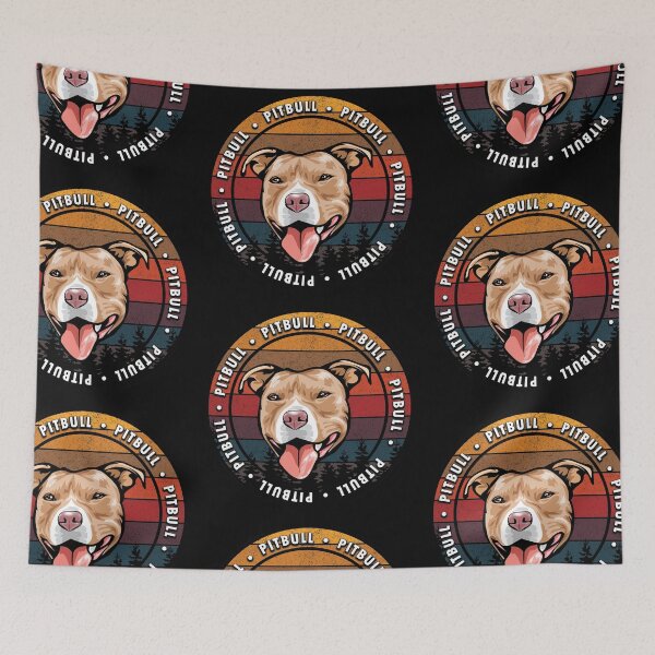 Item preview, Pitbull distressed sunset retro dog face design designed and sold by SamRVstore.