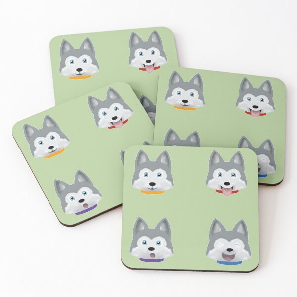 Item preview, Husky faces expressions of happy love curiosity amusement designed and sold by glowvim.
