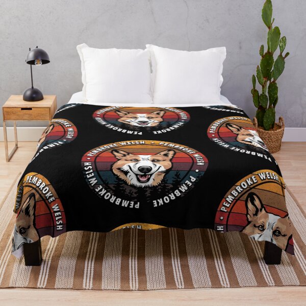 Item preview, Pembroke Welsh distressed sunset retro dog face design designed and sold by SamRVstore.