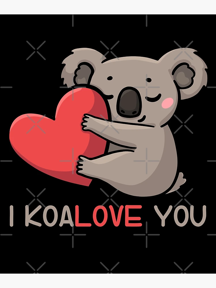 Illustration Koala with heart, love