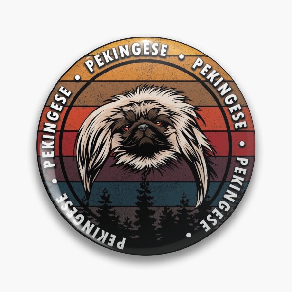 Item preview, Pekingese distressed sunset retro dog face design designed and sold by SamRVstore.