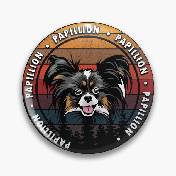Item preview, Papillion distressed sunset retro dog face design designed and sold by SamRVstore.