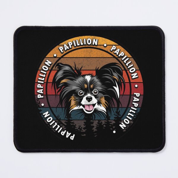 Item preview, Papillion distressed sunset retro dog face design designed and sold by SamRVstore.