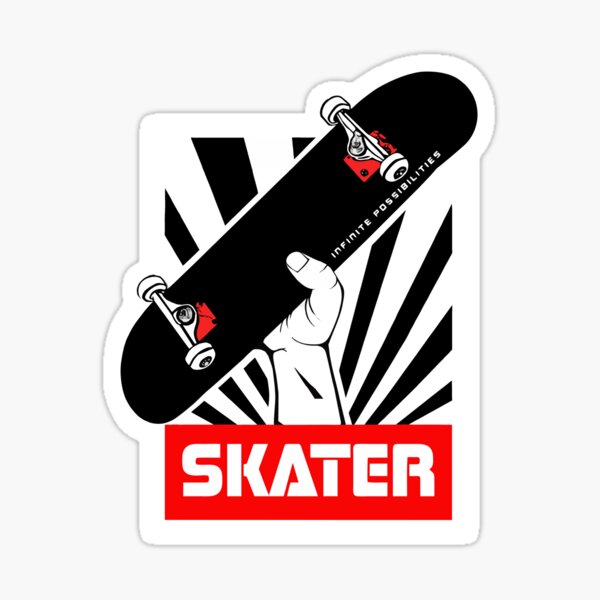 "Skateboard in hand, skater graphics" Sticker for Sale by grayilustro