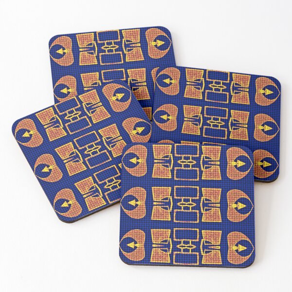 Item preview, African Wax Print Abstract Symbols Blue  designed and sold by Tony Cisse.