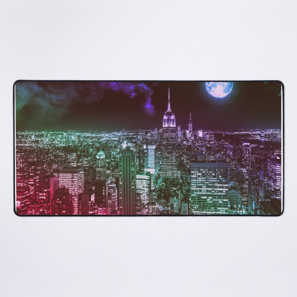 Item preview, Moon Over New York City Pink Purple Blue Ombre designed and sold by 2sweetsDesign.