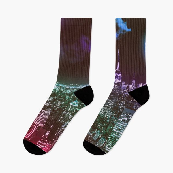 Item preview, Moon Over New York City Pink Purple Blue Ombre designed and sold by 2sweetsDesign.