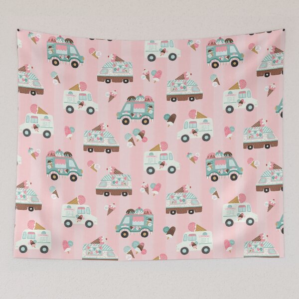 Item preview, Vintage Ice Cream Trucks on Pink designed and sold by Heather Rosas.