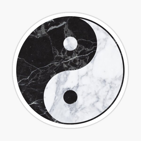 marble yin yang Sticker