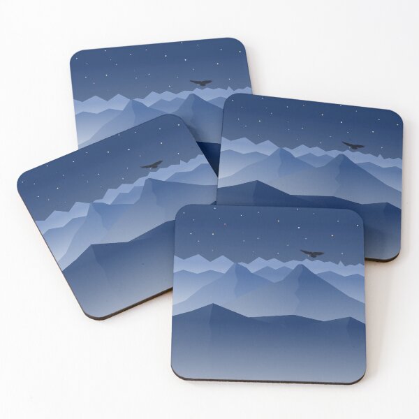 Item preview, Mountainous landscape with a hawk at night designed and sold by Javier Narváez Solarte.
