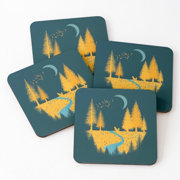 Item preview, Fox night in mustard tones designed and sold by cesartorresart.