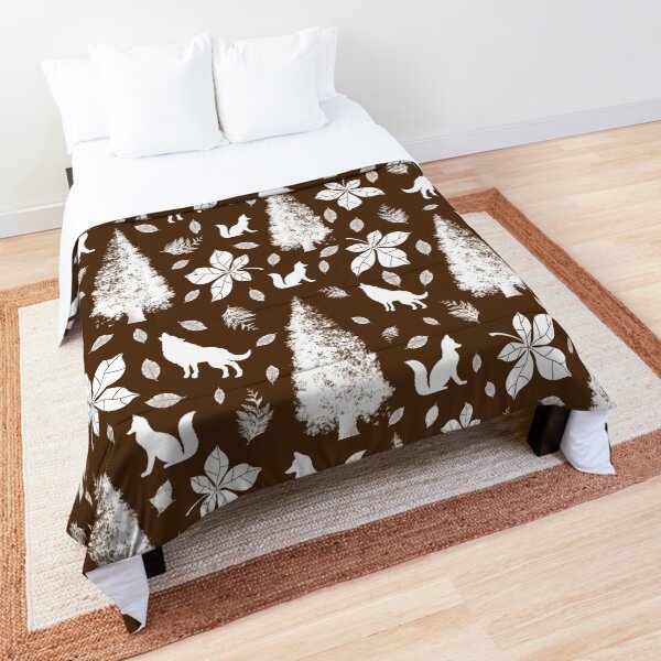 Winter Wolf and Fox Nature Pattern Comforter