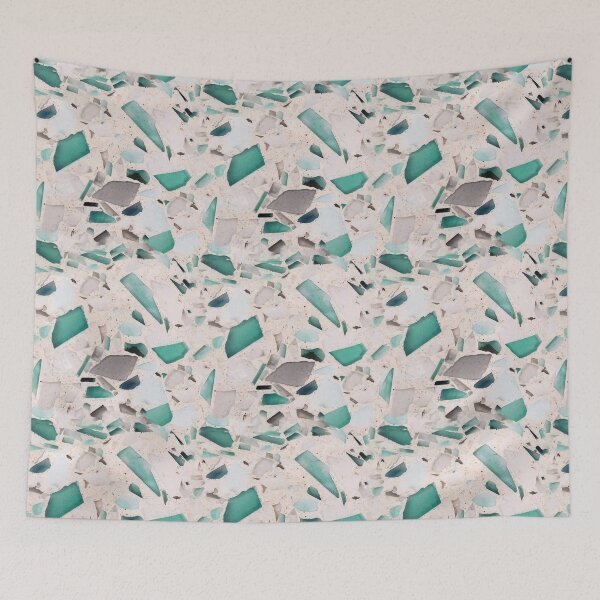 Item preview, Teal Green Terrazzo Seamless Tile designed and sold by Julie Erin Designs.