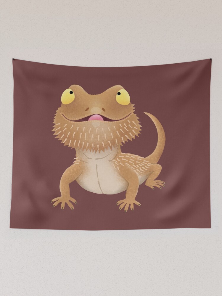 Cute funny bearded dragon lizard cartoon Tapestry