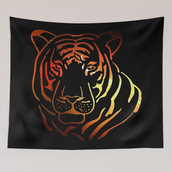 Item preview, 2022 Year of the Tiger - Flaming Tiger Stripe Head designed and sold by Trinket-Trickster.