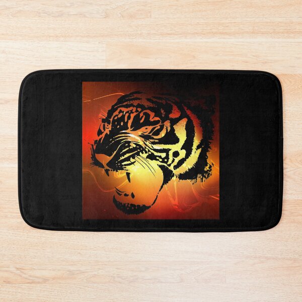 Item preview, 2022 Year of the Tiger - Square Flaming Tiger Head designed and sold by Trinket-Trickster.