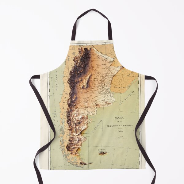 Item preview, 1909 Argentina Relief Map digitally-rendered designed and sold by ThinkAboutMaps.