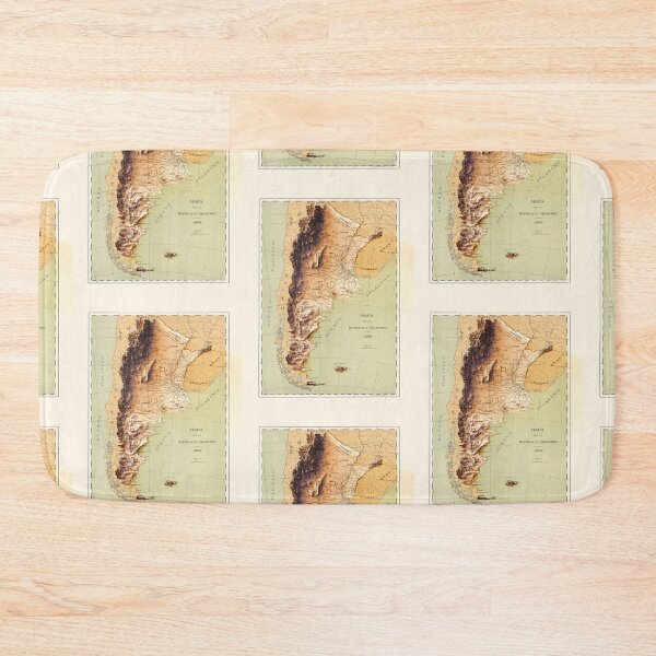 Item preview, 1909 Argentina Relief Map digitally-rendered designed and sold by ThinkAboutMaps.