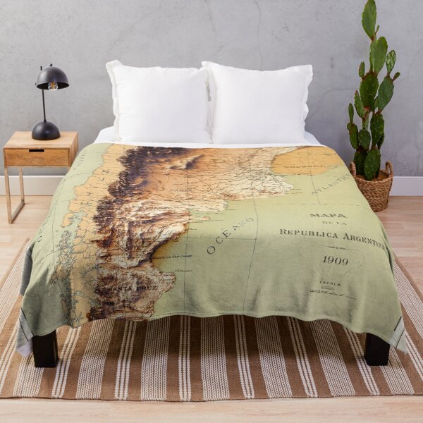 Item preview, 1909 Argentina Relief Map digitally-rendered designed and sold by ThinkAboutMaps.