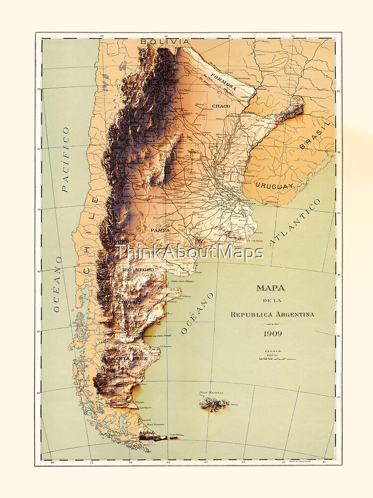 Chile and Argentina Political Map print by Editors Choice