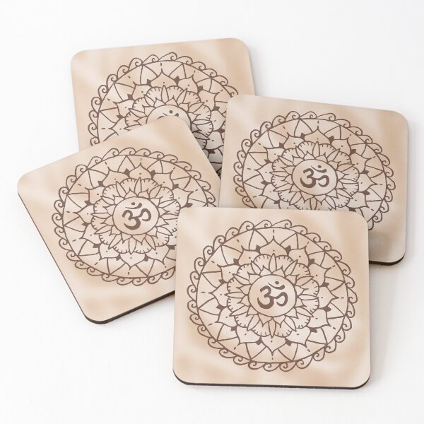 Item preview, "Vortex of Creation" Beige Om Mandala designed and sold by wildlotusmedia.