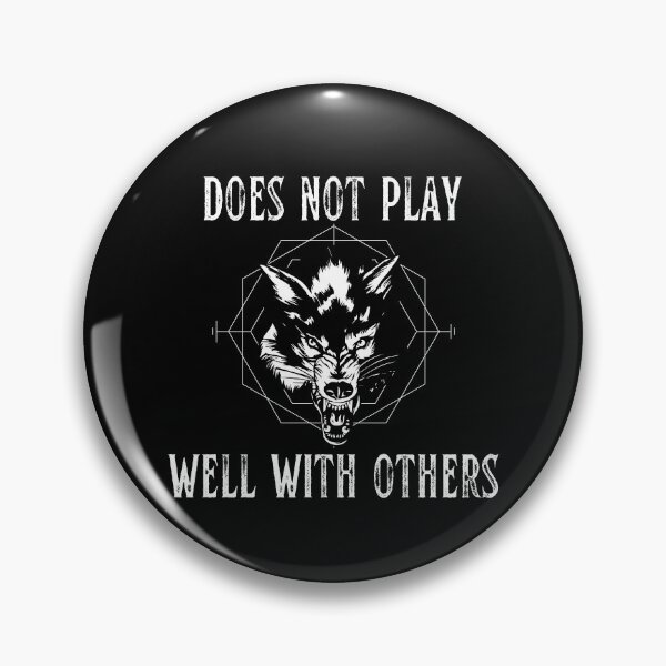 Item preview, Warning does not play well with others, Fierce warrior wolf  designed and sold by Auntieck.