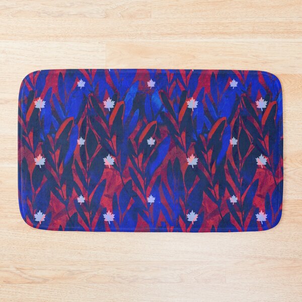 Item preview, Icy Maple leaves on a deep ruby and sapphire leaf background designed and sold by sandpaperdaisy.