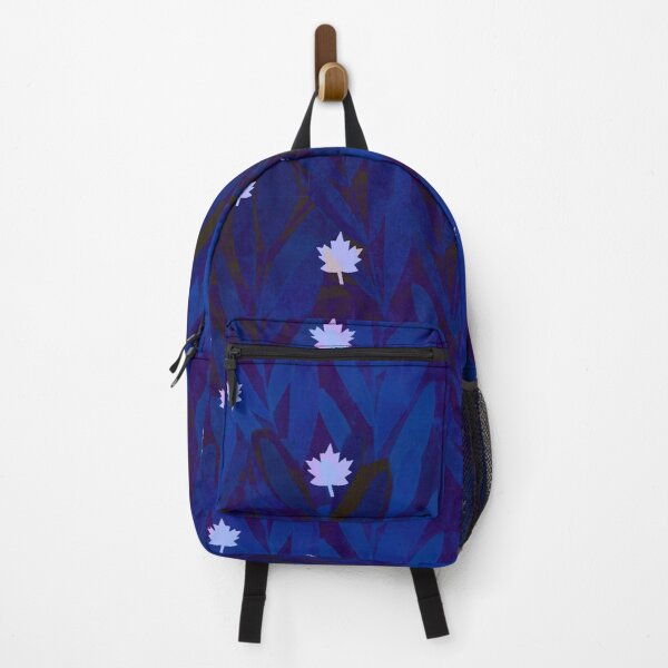 Item preview, Icy Maple leaves on a deep midnight blue leaf background designed and sold by sandpaperdaisy.