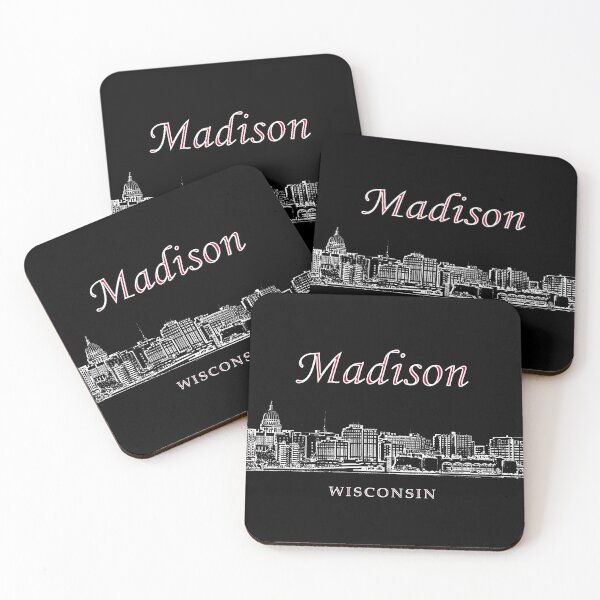 Item preview, Madison, Wisconsin - Madison Skyline & Landmarks (wh) designed and sold by leemcnut.